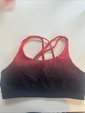 lululemon athletica Ombre Red to Black Crisscross Sports Bra